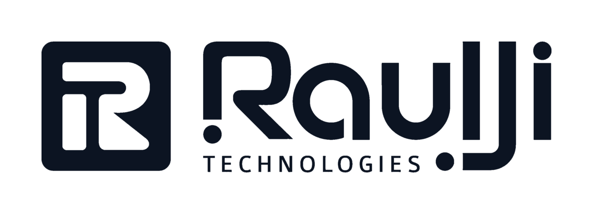 Raulji Technologies logo, mono navy